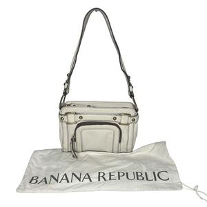 Banana Republic Chalk Leather Small Shoulder Bag Purse Handbag w/ Dust bag